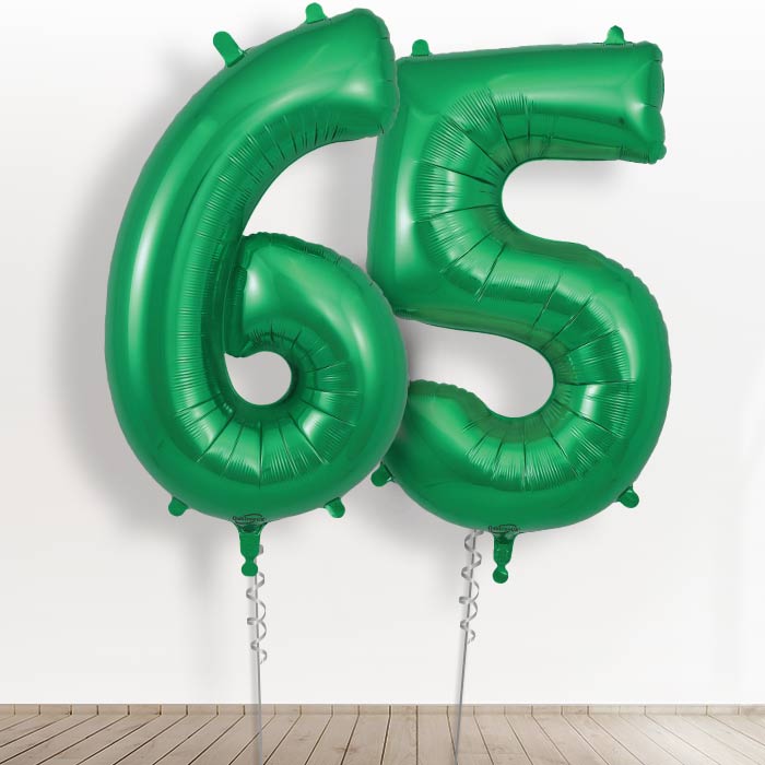 65th Balloons in a Box - Green Numbers