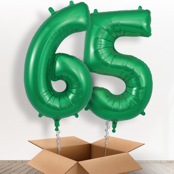 65th Balloons in a Box - Green Numbers