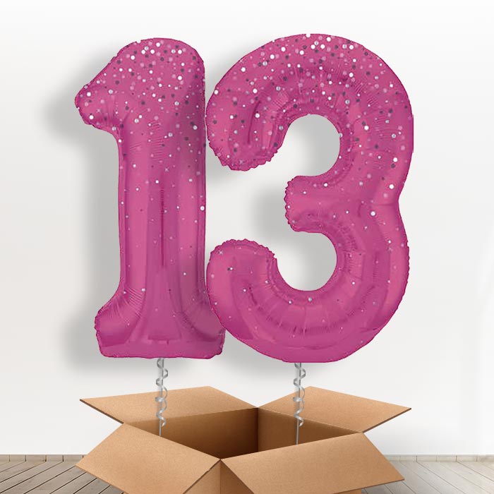 Hot Pink Dots 13 Balloons in a Box