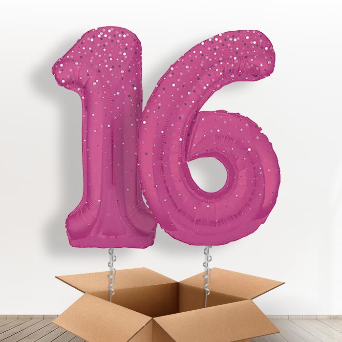 Hot Pink Dots 16 Balloons in a Box