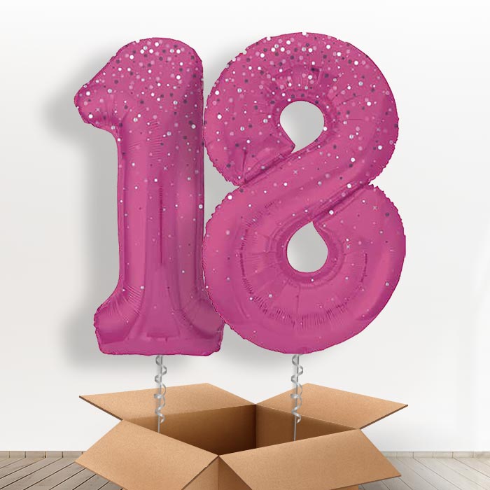 Hot Pink Dots 18 Balloons in a Box