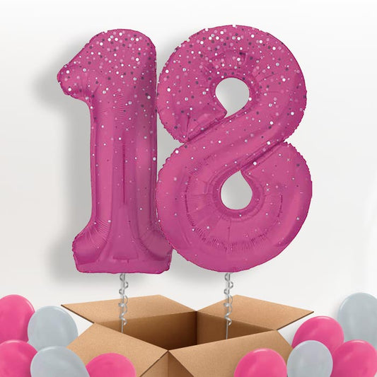 Hot Pink Dots 18 Balloons in a Box