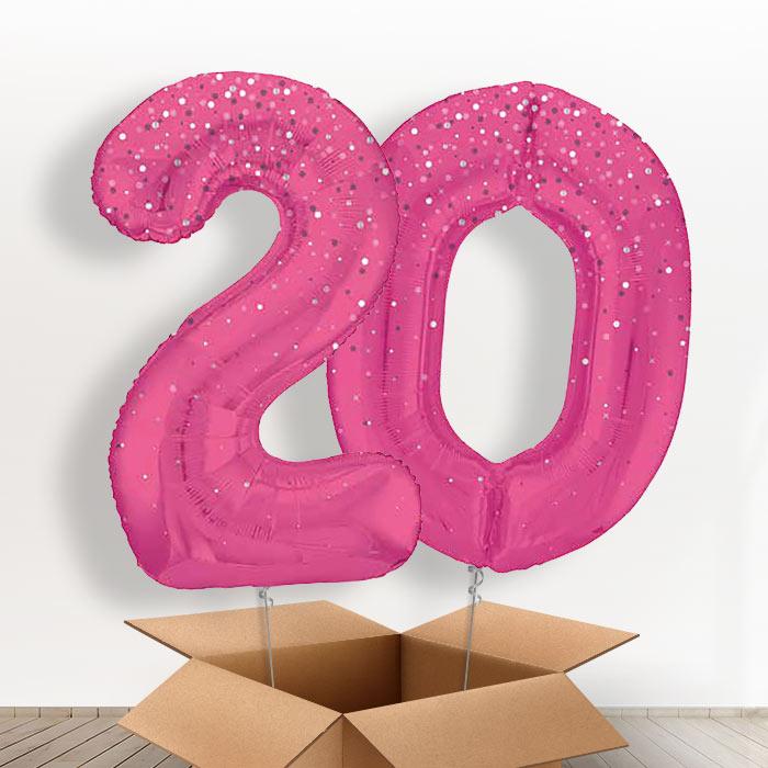 Hot Pink Dots 20 Balloons in a Box