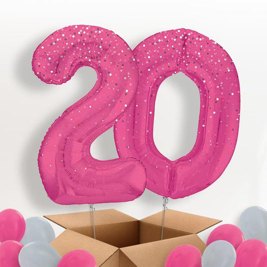 Hot Pink Dots 20 Balloons in a Box