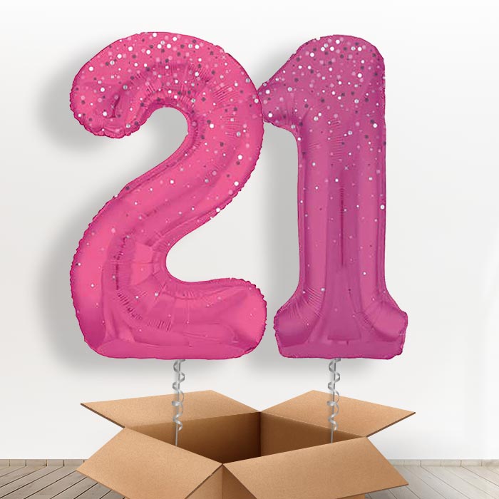 Hot Pink Dots 21 Balloons in a Box