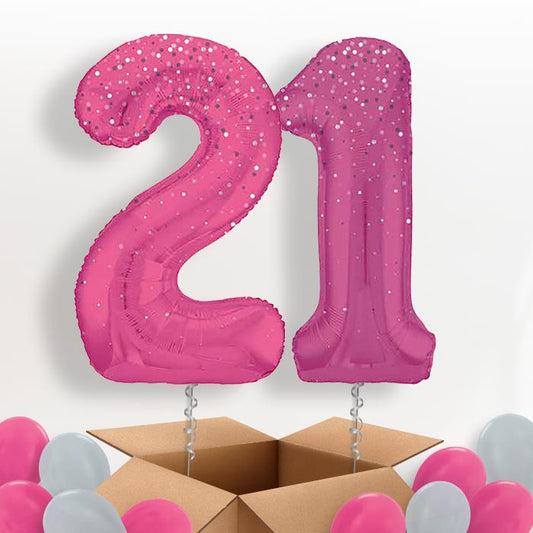 Hot Pink Dots 21 Balloons in a Box