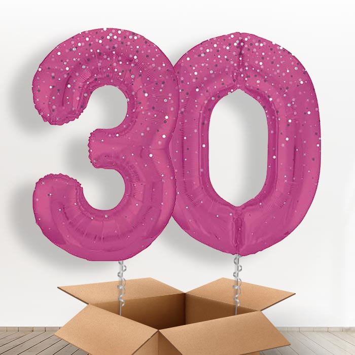 Hot Pink Dots 30 Balloons in a Box