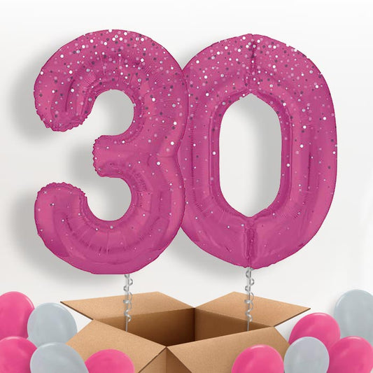 Hot Pink Dots 30 Balloons in a Box