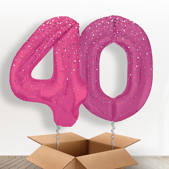 Hot Pink Dots 40 Balloons in a Box