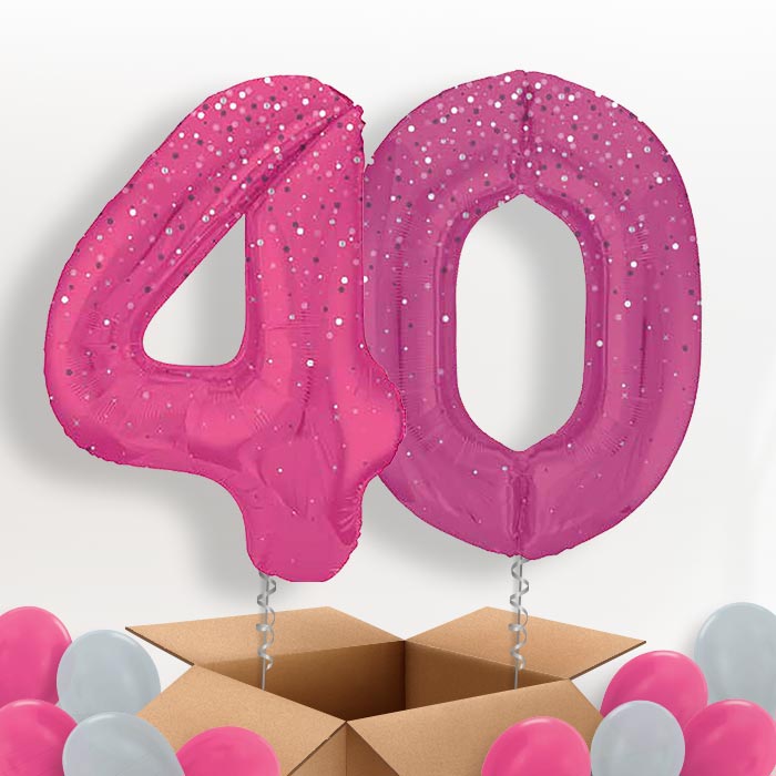 Hot Pink Dots 40 Balloons in a Box