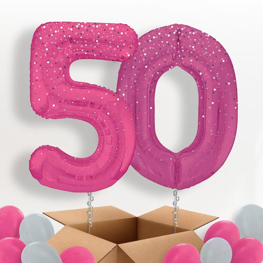 Hot Pink Dots 50 Balloons in a Box