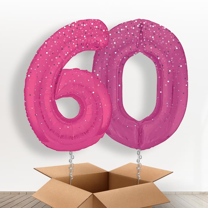 Hot Pink Dots 60 Balloons in a Box