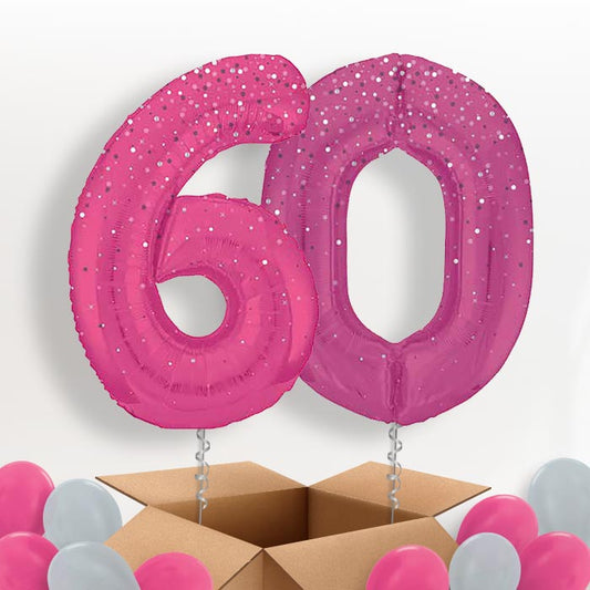 Hot Pink Dots 60 Balloons in a Box