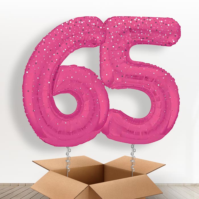 Hot Pink Dots 65 Balloons in a Box