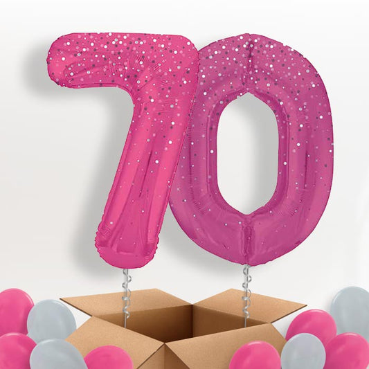 Hot Pink Dots 70 Balloons in a Box