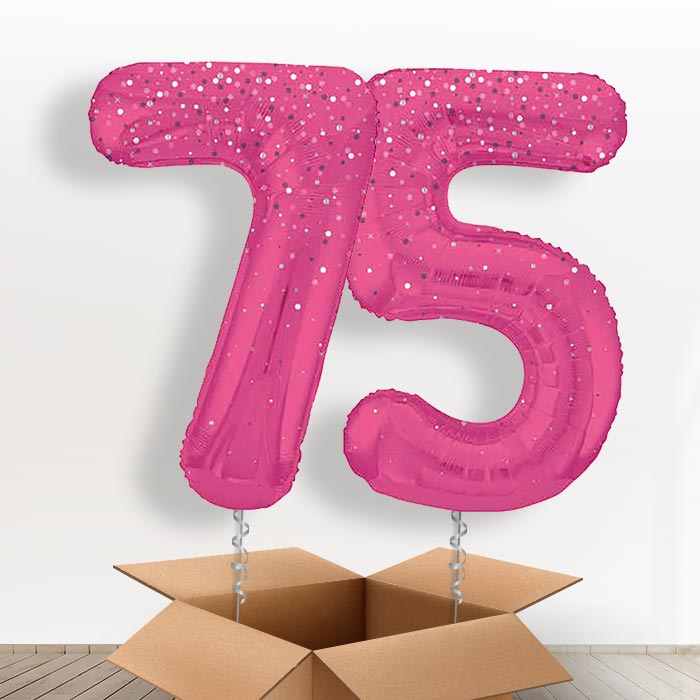 Hot Pink Dots 75 Balloons in a Box