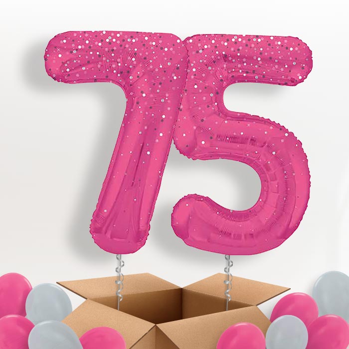 Hot Pink Dots 75 Balloons in a Box