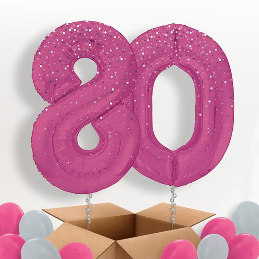 Hot Pink Dots 80 Balloons in a Box