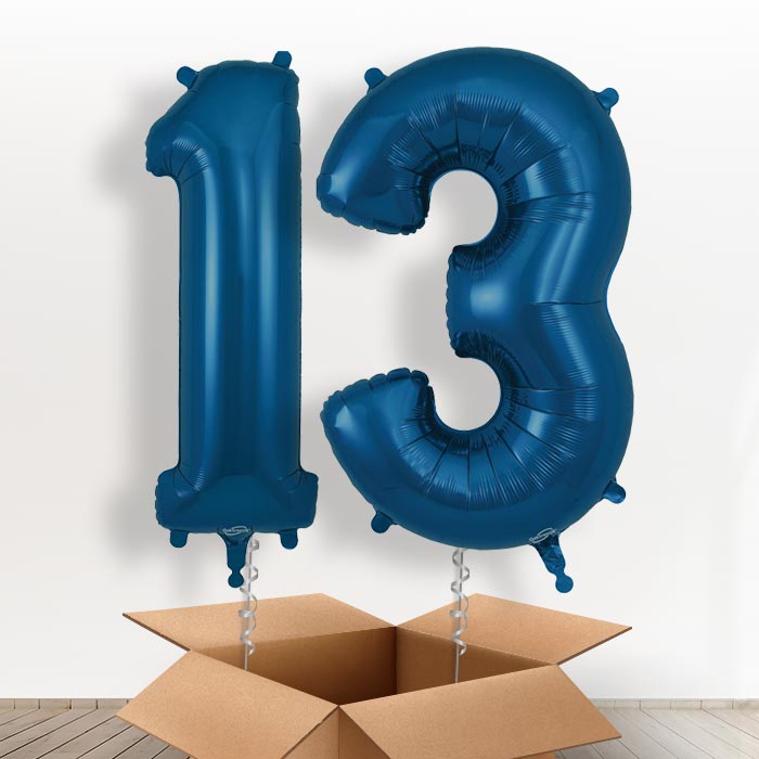 Navy Blue 13 Balloons in a Box