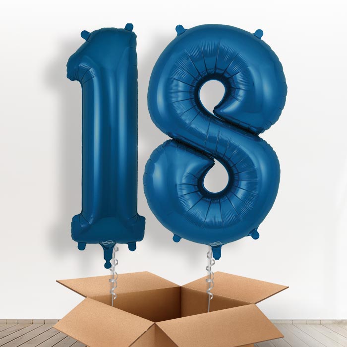 Navy Blue 18 Balloons in a Box