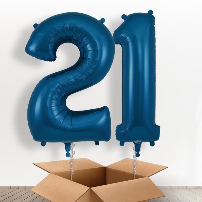 Navy Blue 21 Balloons in a Box