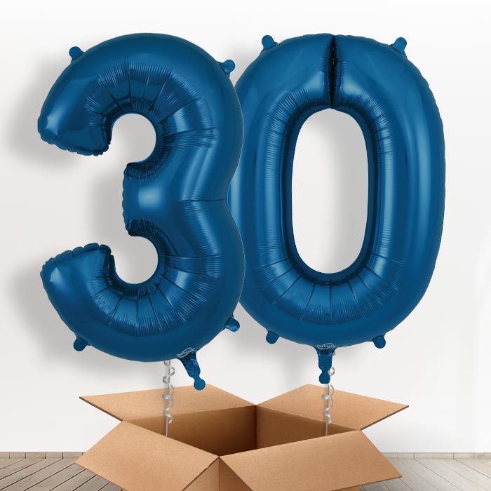 Navy Blue 30 Balloons in a Box