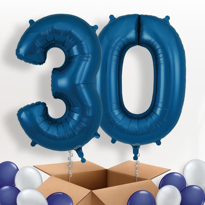 Navy Blue 30 Balloons in a Box