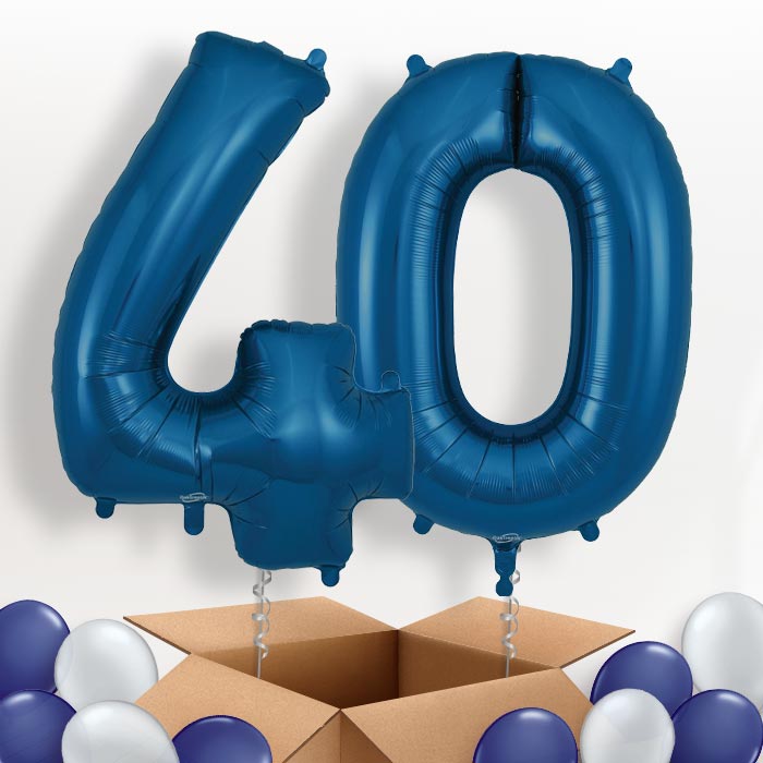 Navy Blue 40 Balloons in a Box