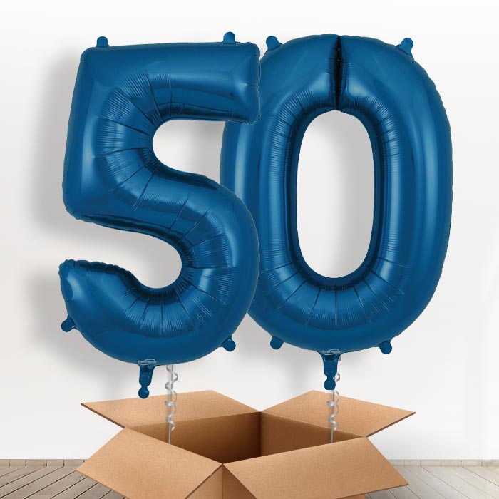 Navy Blue 50 Balloons in a Box