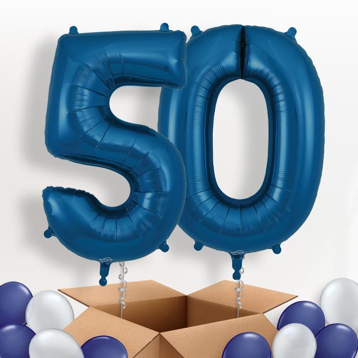 Navy Blue 50 Balloons in a Box