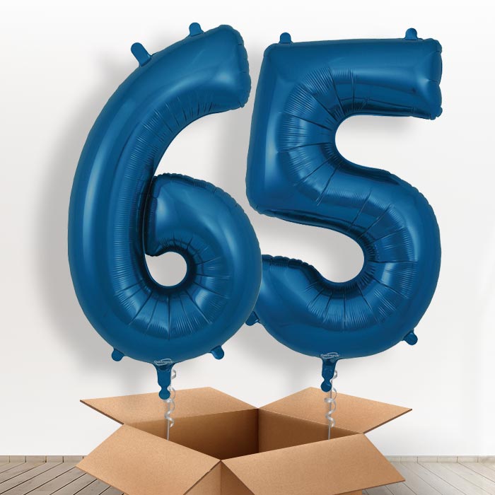 Navy Blue 65 Balloons in a Box