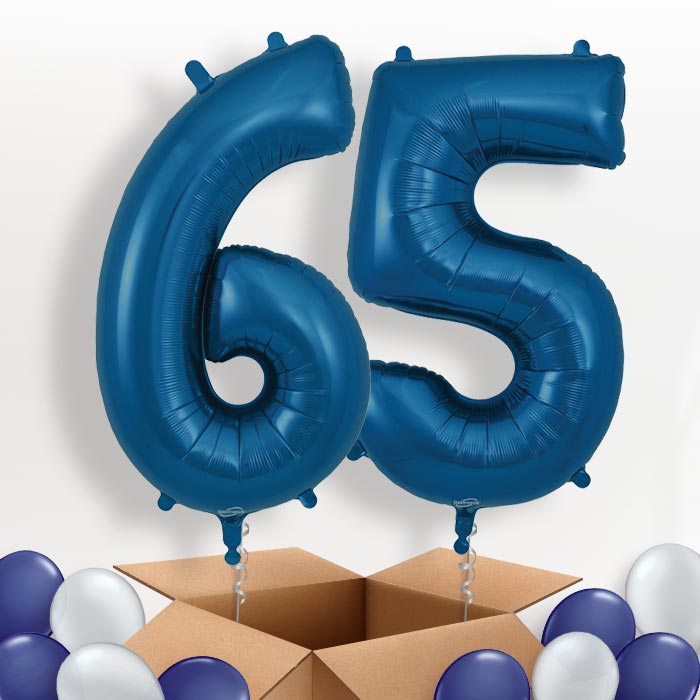 Navy Blue 65 Balloons in a Box