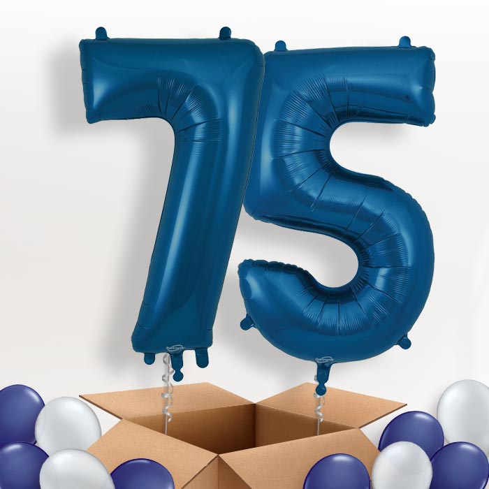 Navy Blue 75 Balloons in a Box