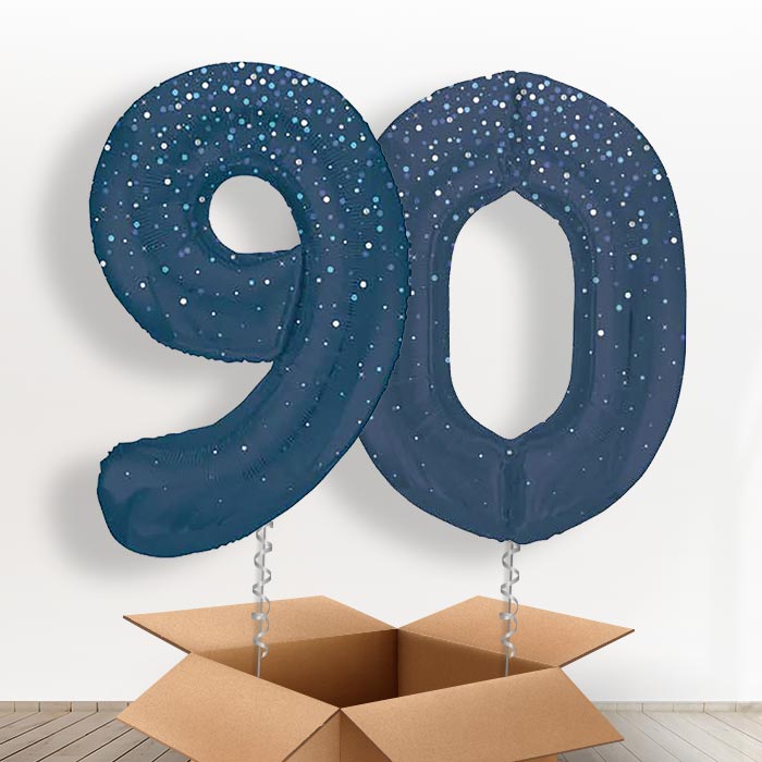 Navy Blue Dots 90 Balloons in a Box