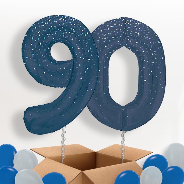 Navy Blue Dots 90 Balloons in a Box