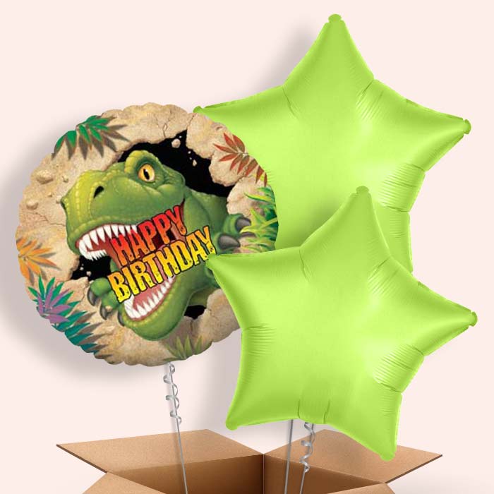 Happy Birthday Dinosaur Balloon Set in a Box