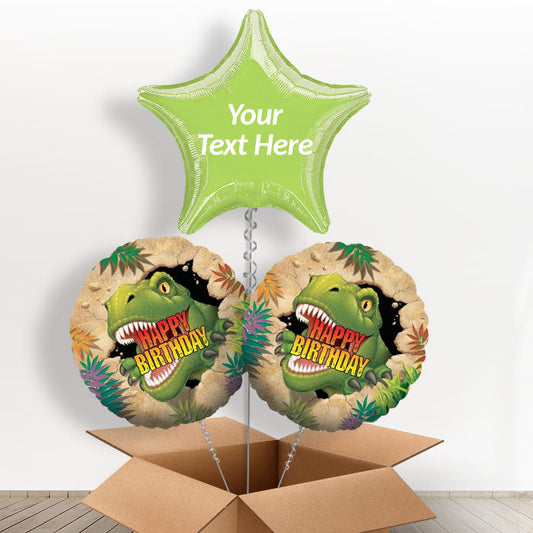 Personalised Dinosaur Helium Balloon Delivery - Balloon Trio | Small Indoor Plants