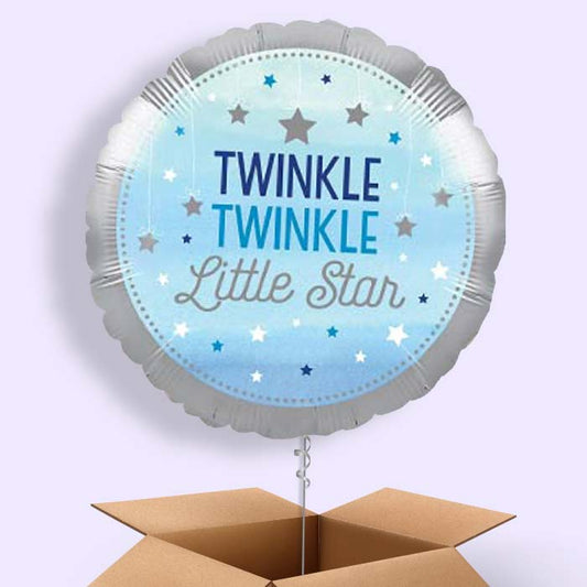 Blue Twinkle Twinkle Little Star Balloon in a Box