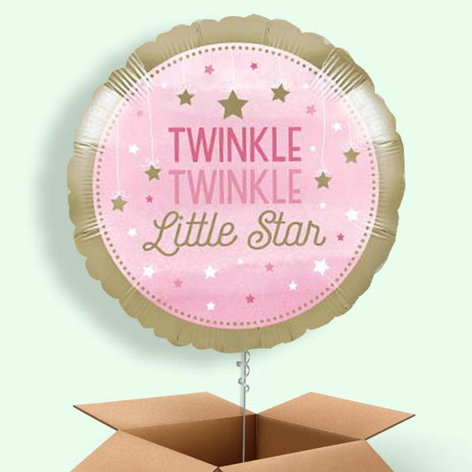 Pink Twinkle Twinkle Little Star Balloon in a Box