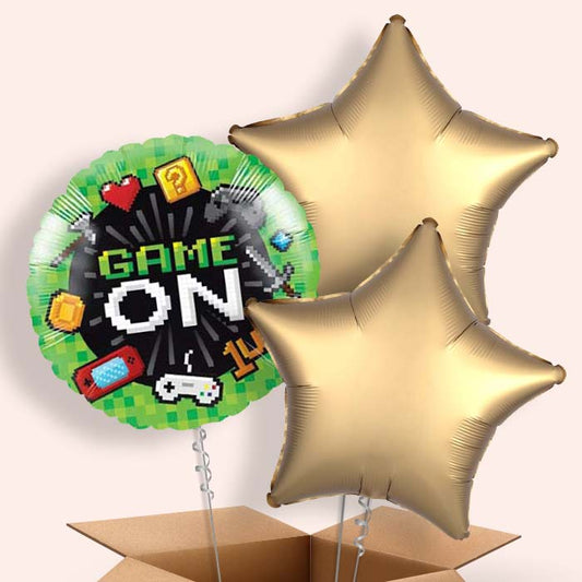Game On Balloon in a Box - 3 Balloon | Small Indoor Plants