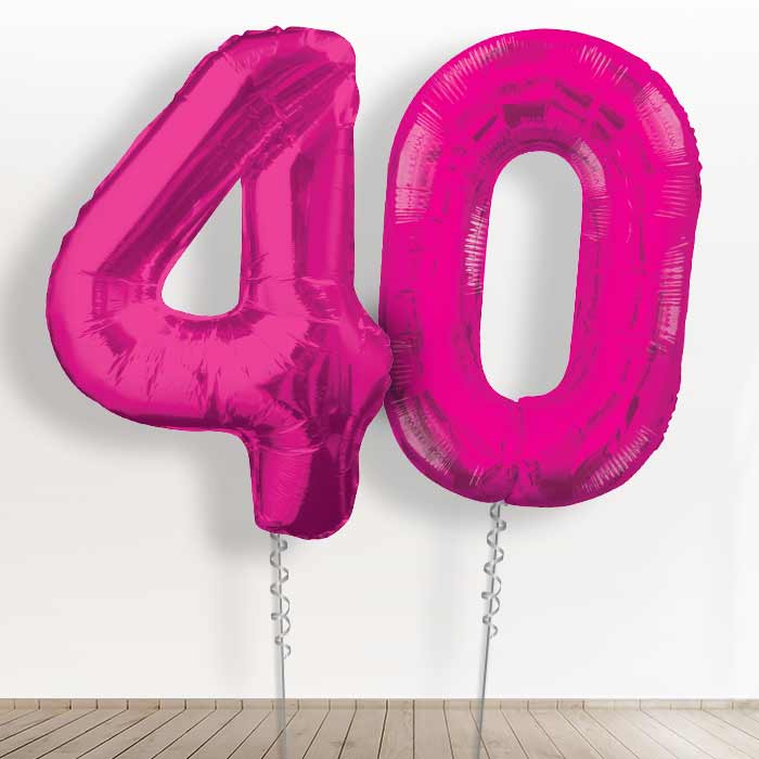 Pink Giant Numbers 40th Birthday Balloon in a Box Gift