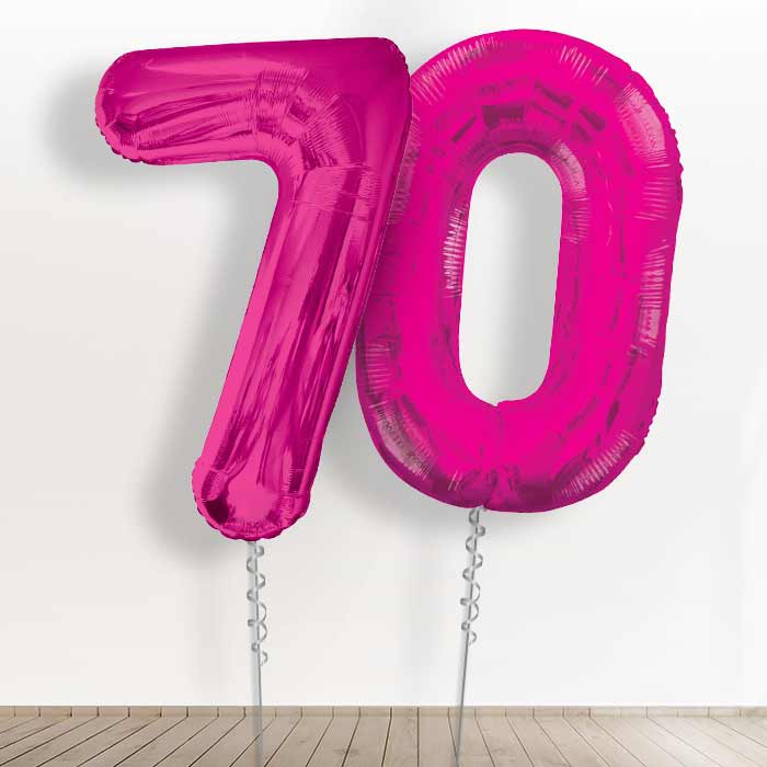 Pink Giant Numbers 70th Birthday Balloon in a Box Gift