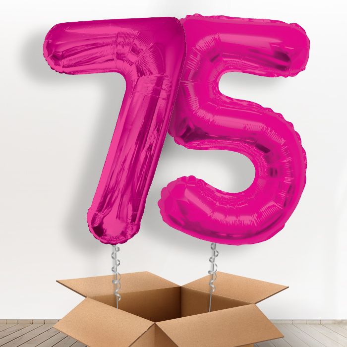 75 Helium Balloons in a Box - Pink