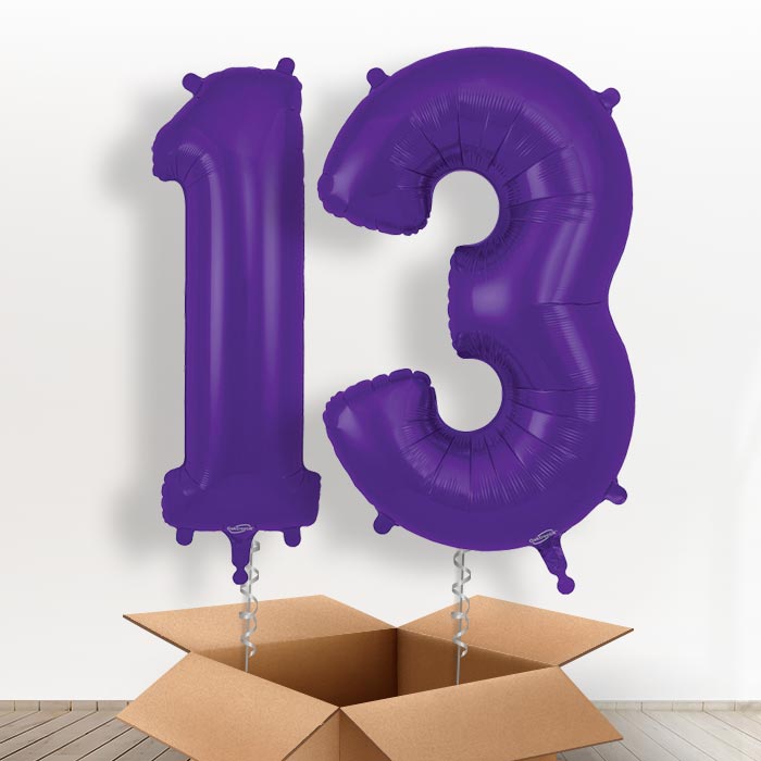 Purple 13 Balloons in a Box