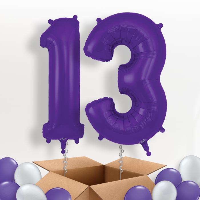 Purple 13 Balloons in a Box