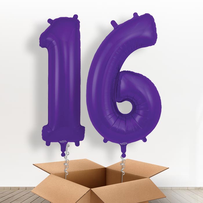 Purple 16 Balloons in a Box