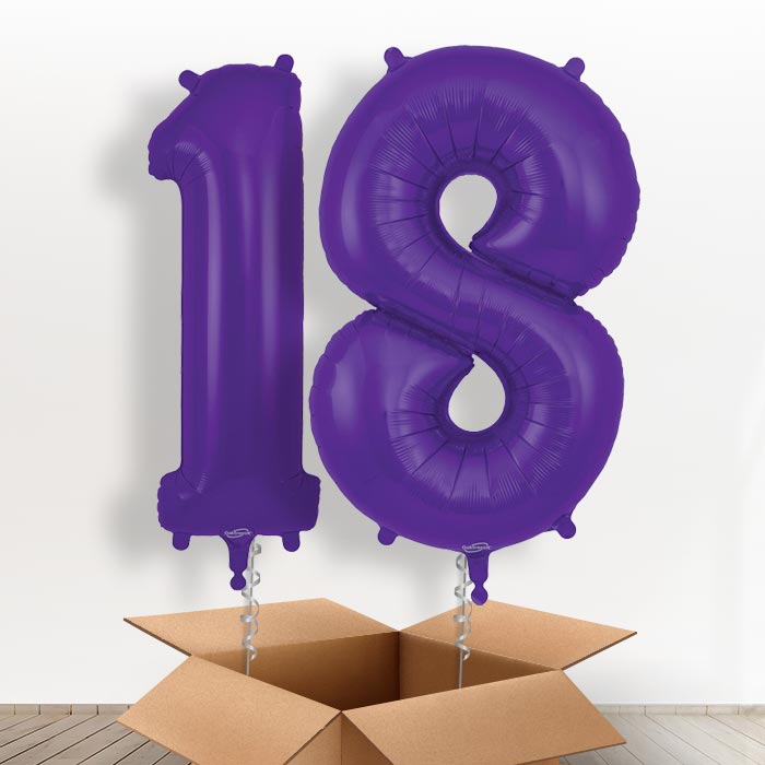 Purple 18 Balloons in a Box