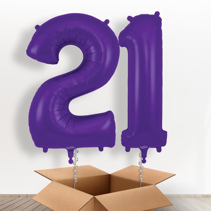 Purple 21 Balloons in a Box