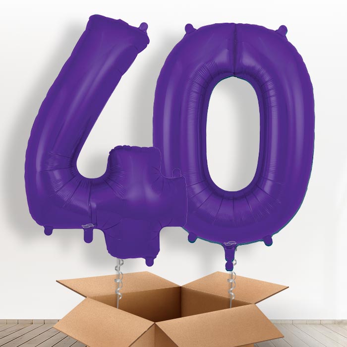 Purple 40 Balloons in a Box