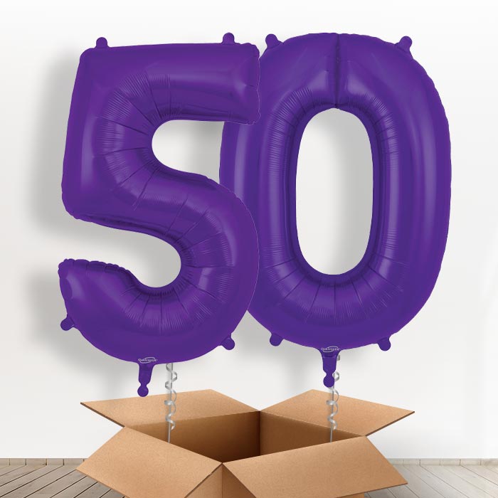 Purple 50 Balloons in a Box